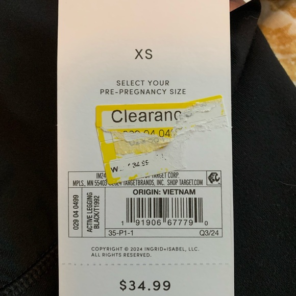 Isabel Maternity by Ingrid & Isabel Black Leggings. NWT - Picture 7 of 9